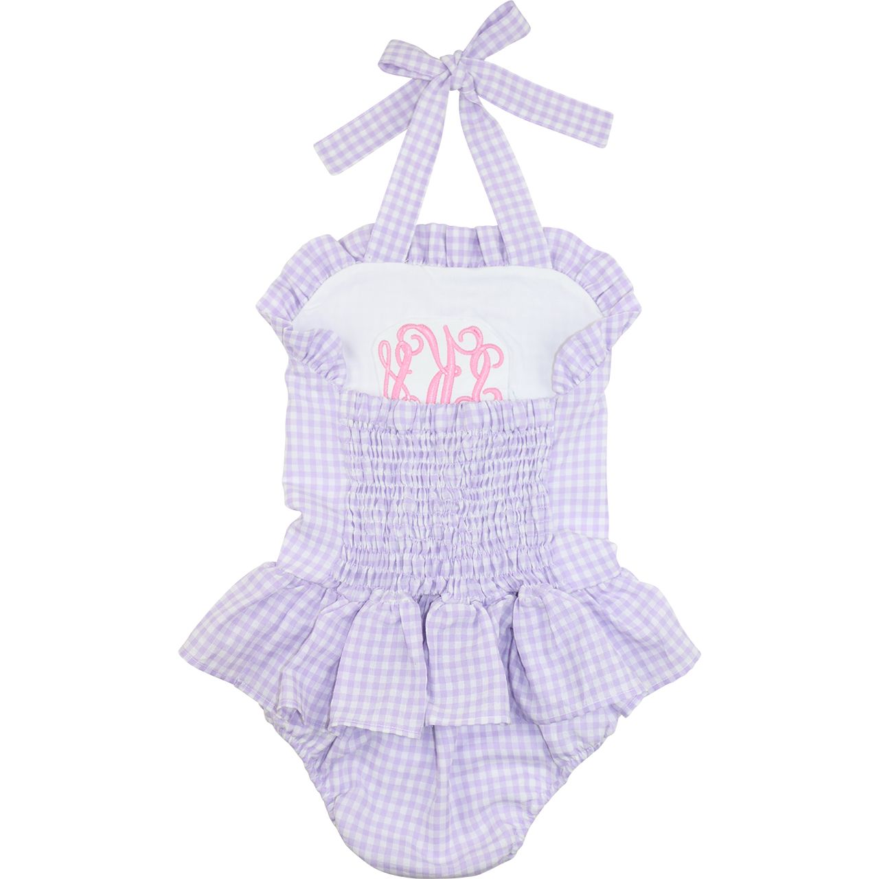 Lavender Gingham Seersucker Swimsuit