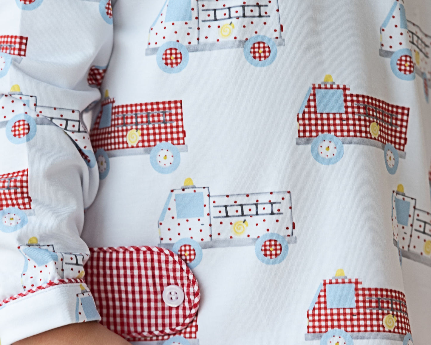 Firetruck Gingham Ankle Pant Set