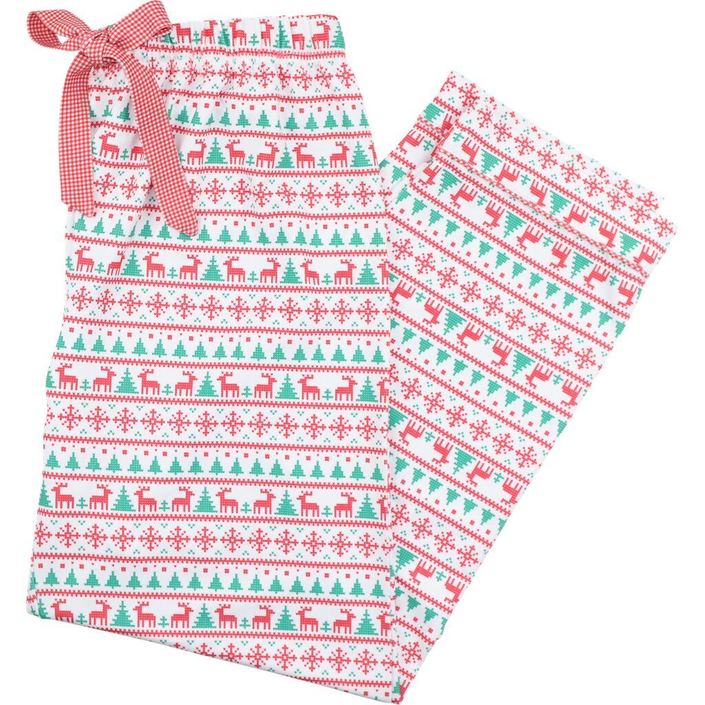 Men's Red And Green Christmas Print Knit Pajama Pants