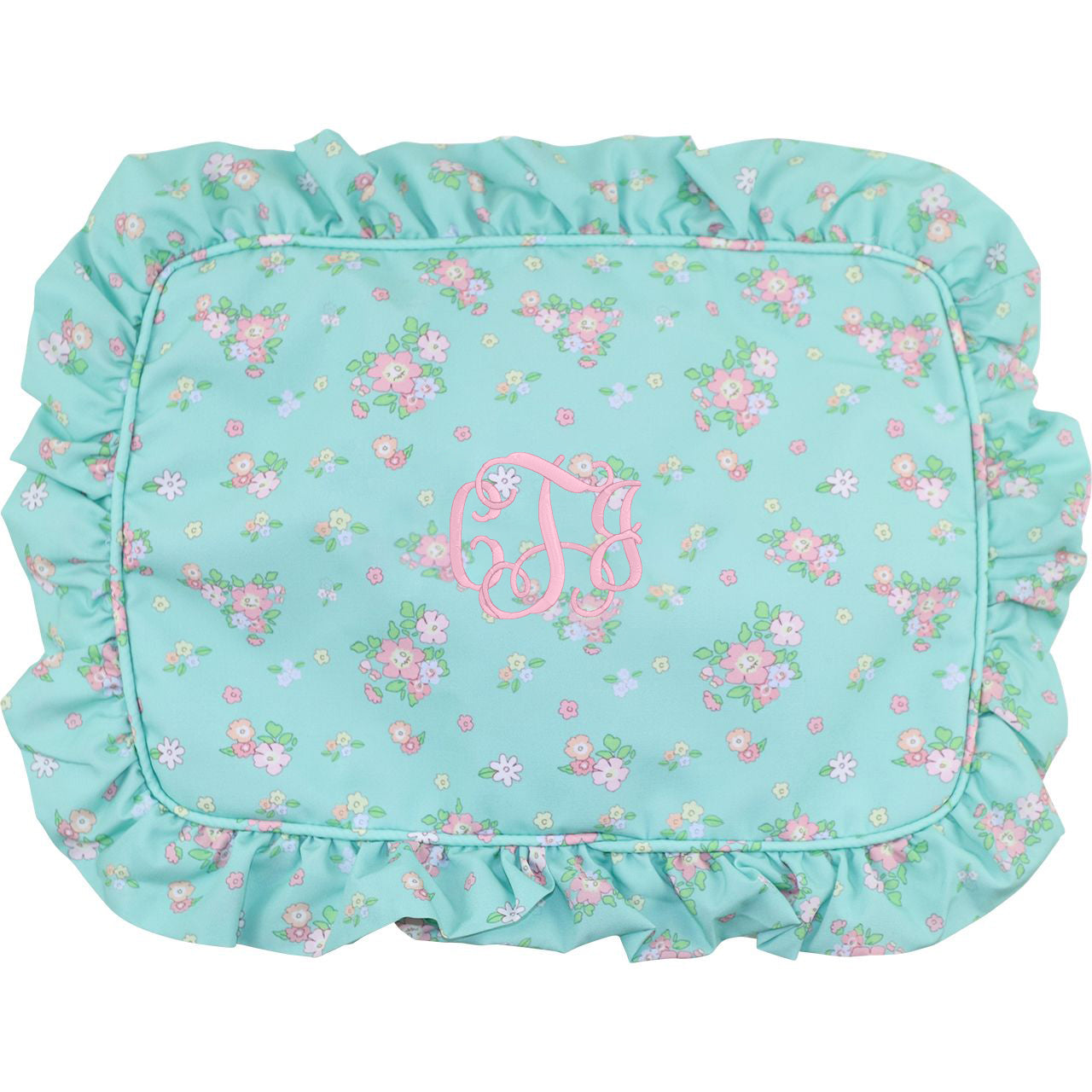 Mint_Petite_Floral_Ruffle_Zipper_Pouch_1