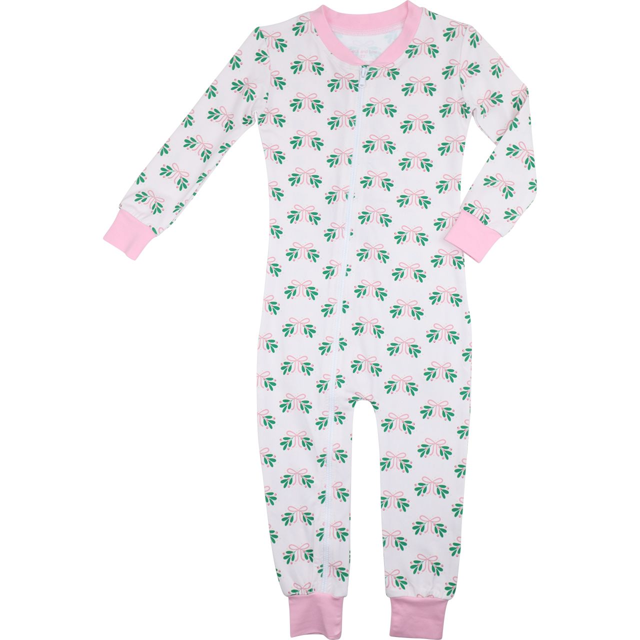 Mistletoe And Bow Knit Zipper Pajamas