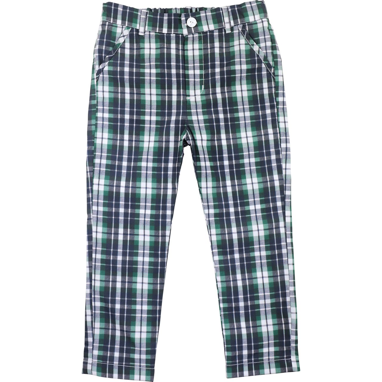 Navy And Green Plaid Pants