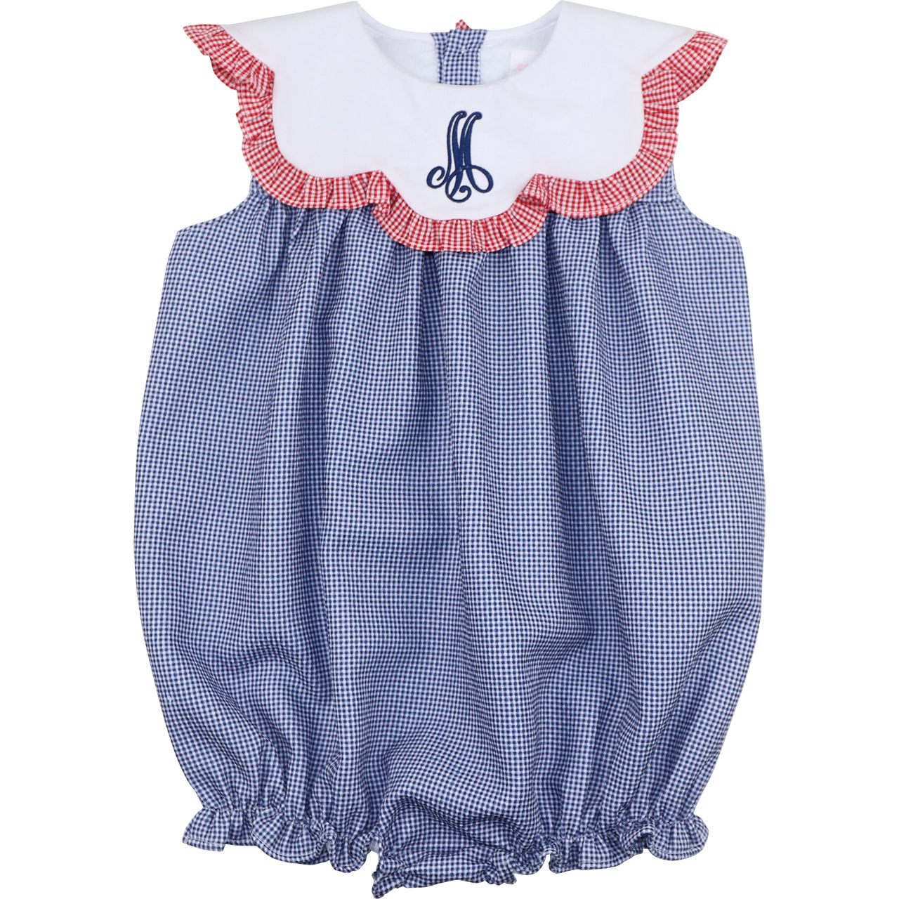 Navy And Red Gingham Bubble