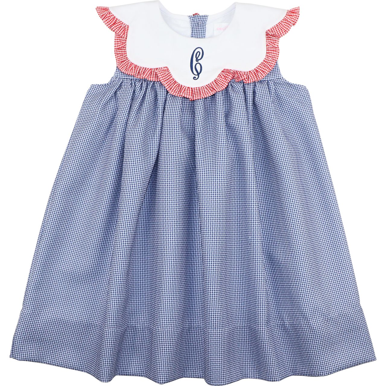 Navy And Red Gingham Dress