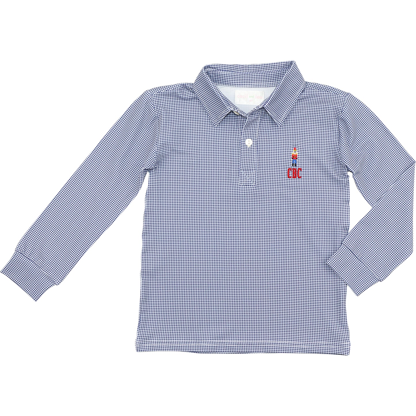 Navy Gingham Embroidered Nutcracker Shirt