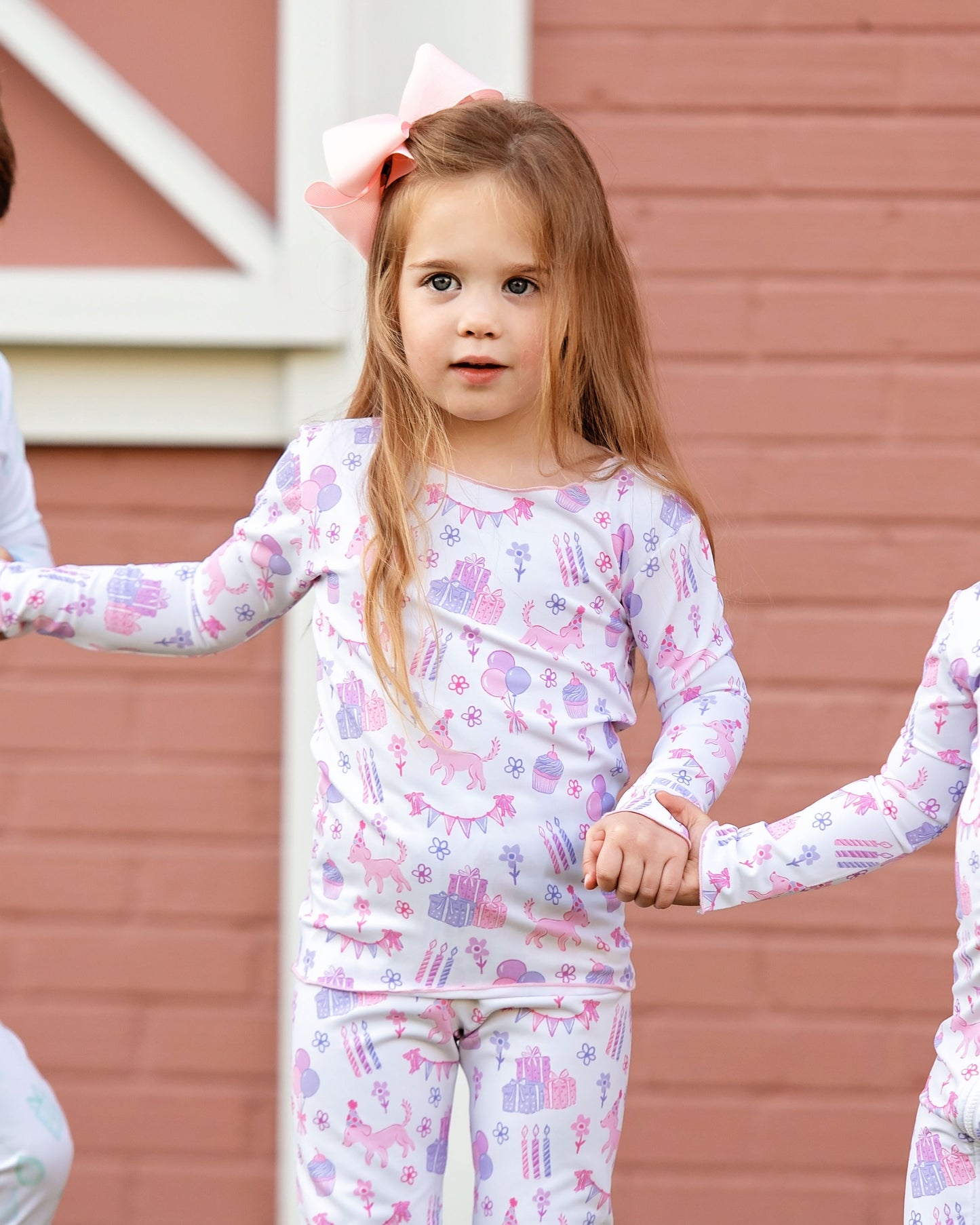 Pink And Purple Birthday Print Knit Pajamas