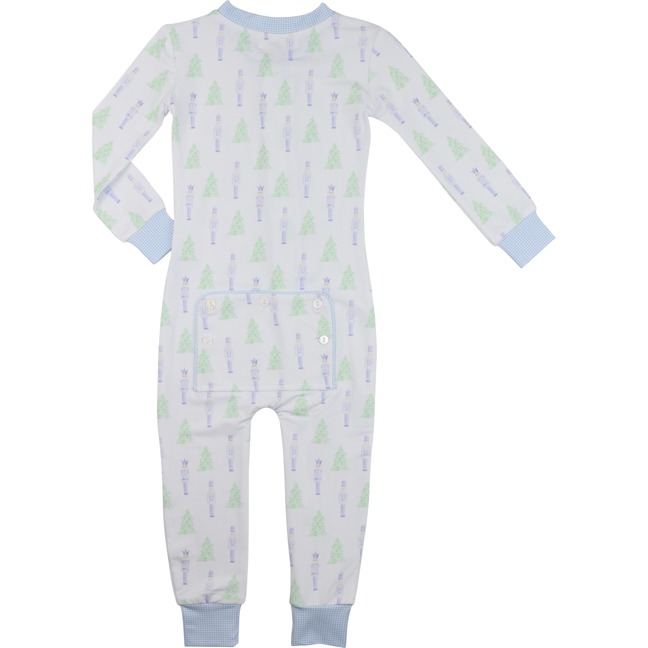 Green And Blue Knit Nutcracker And Christmas Tree Zipper Pajamas