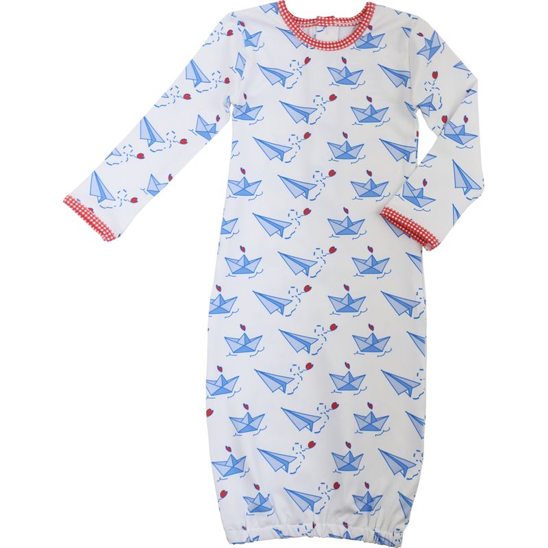 Paper Airplane Valentine Knit Baby Gown
