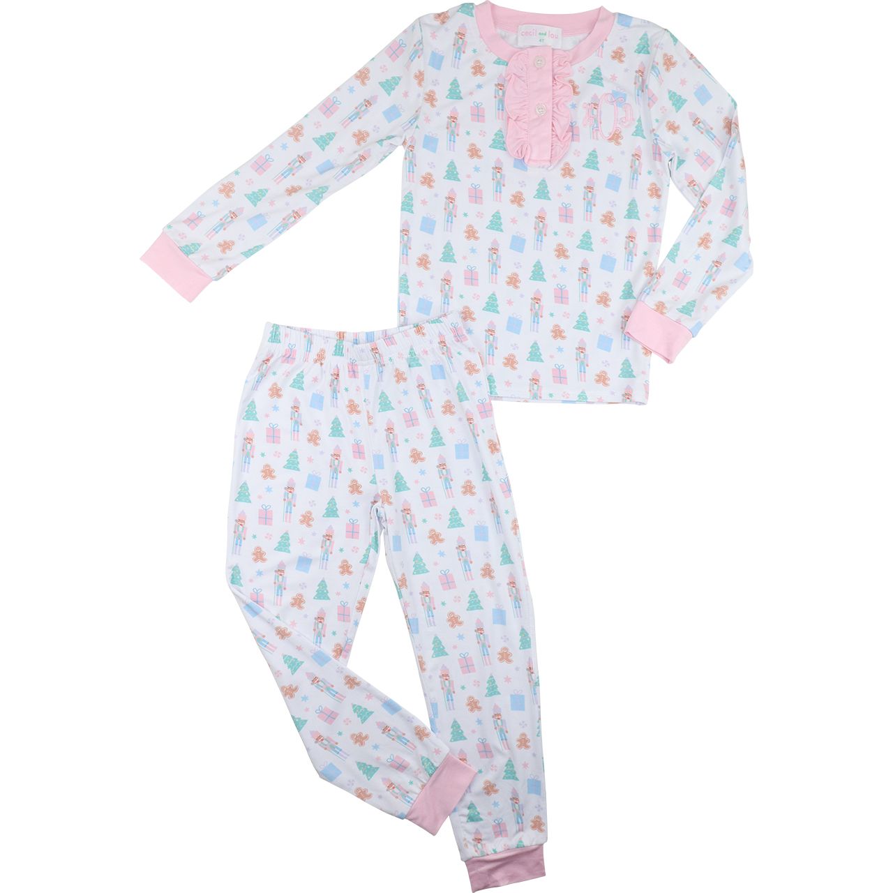 Pastel Nutcracker Print Knit Pajamas