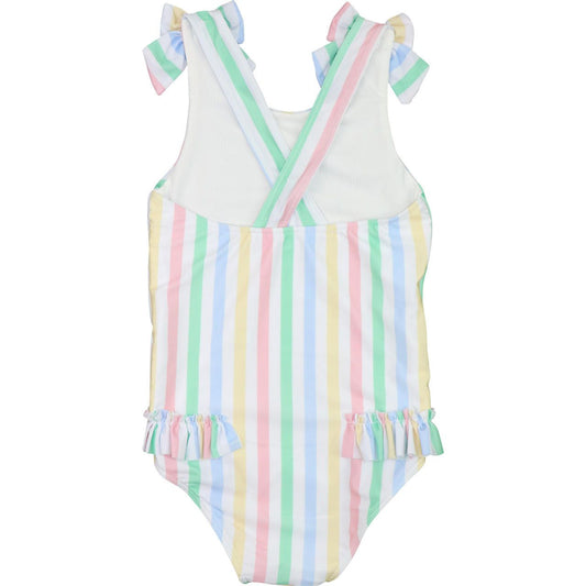 Pastel Striped Swimsuit