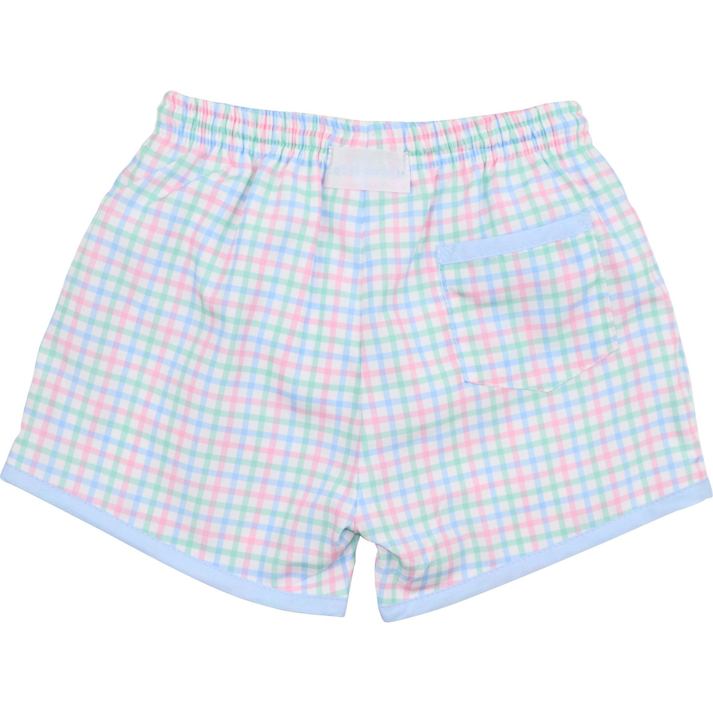 Pastel Windowpane Swim Trunks