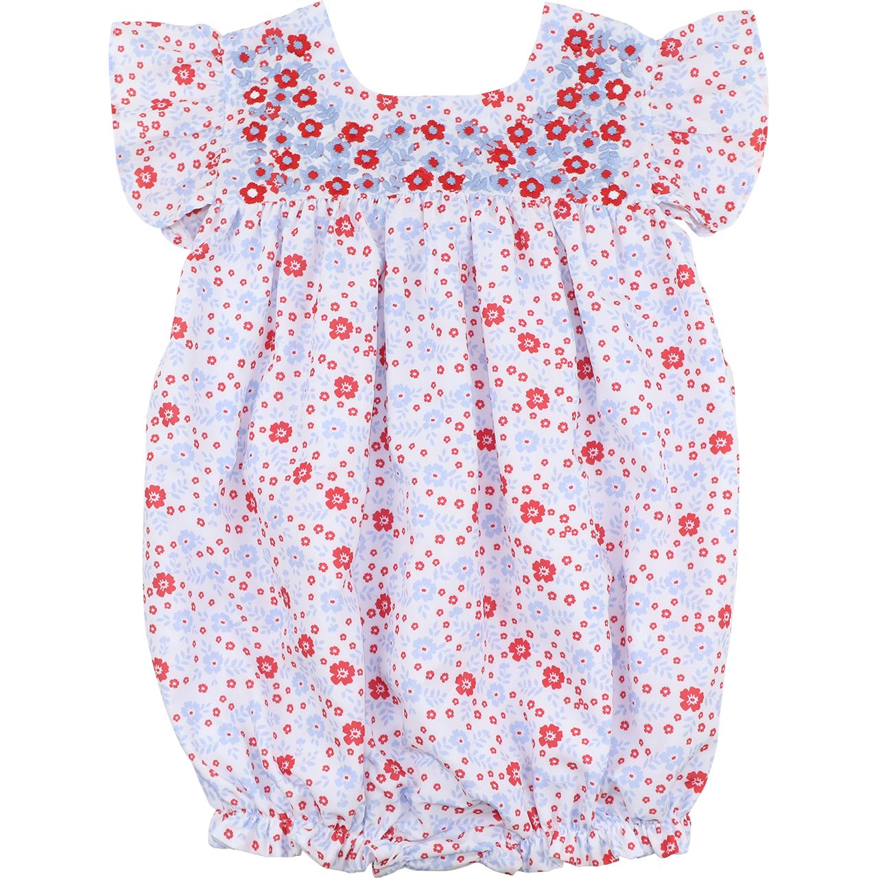 Patriotic Floral Embroidered Bubble