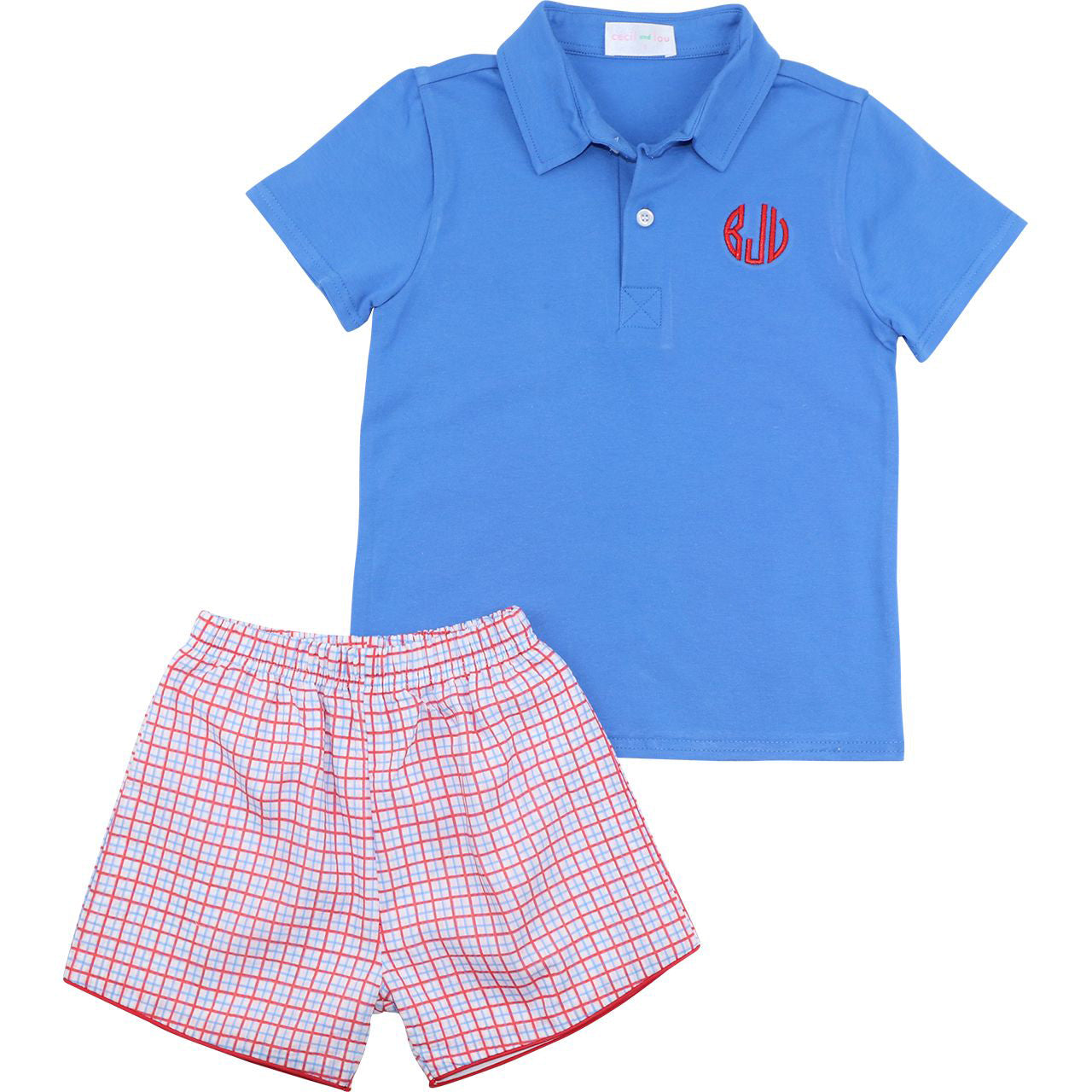 Patriotic Seersucker Polo Short Set