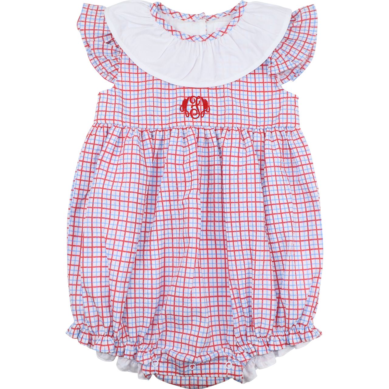 Patriotic Seersucker Ruffle Bubble