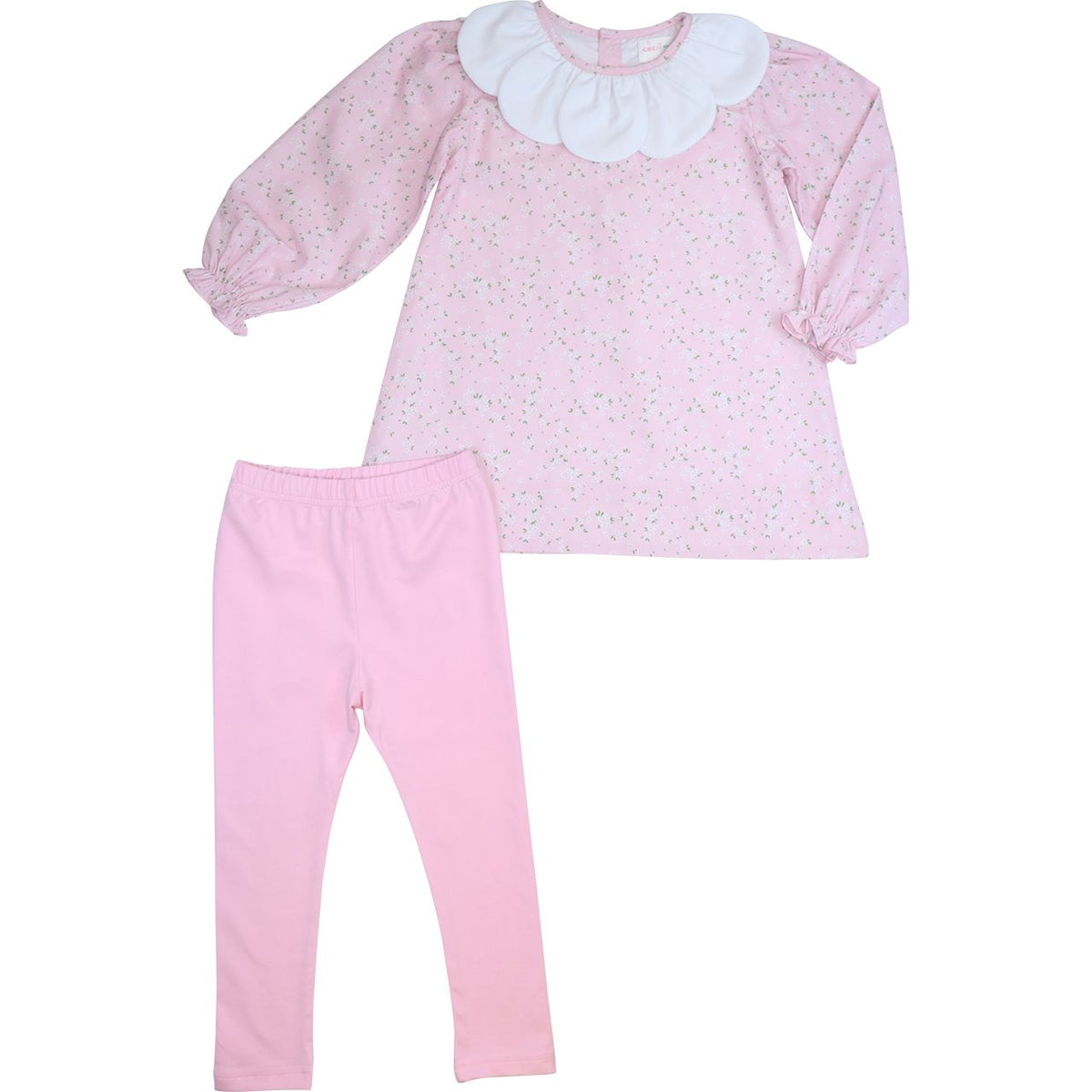 Petal Collar Corduroy Legging Set