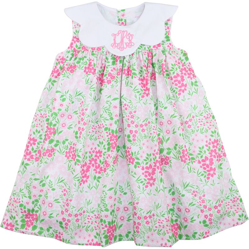 Pink And Green Flower Dress