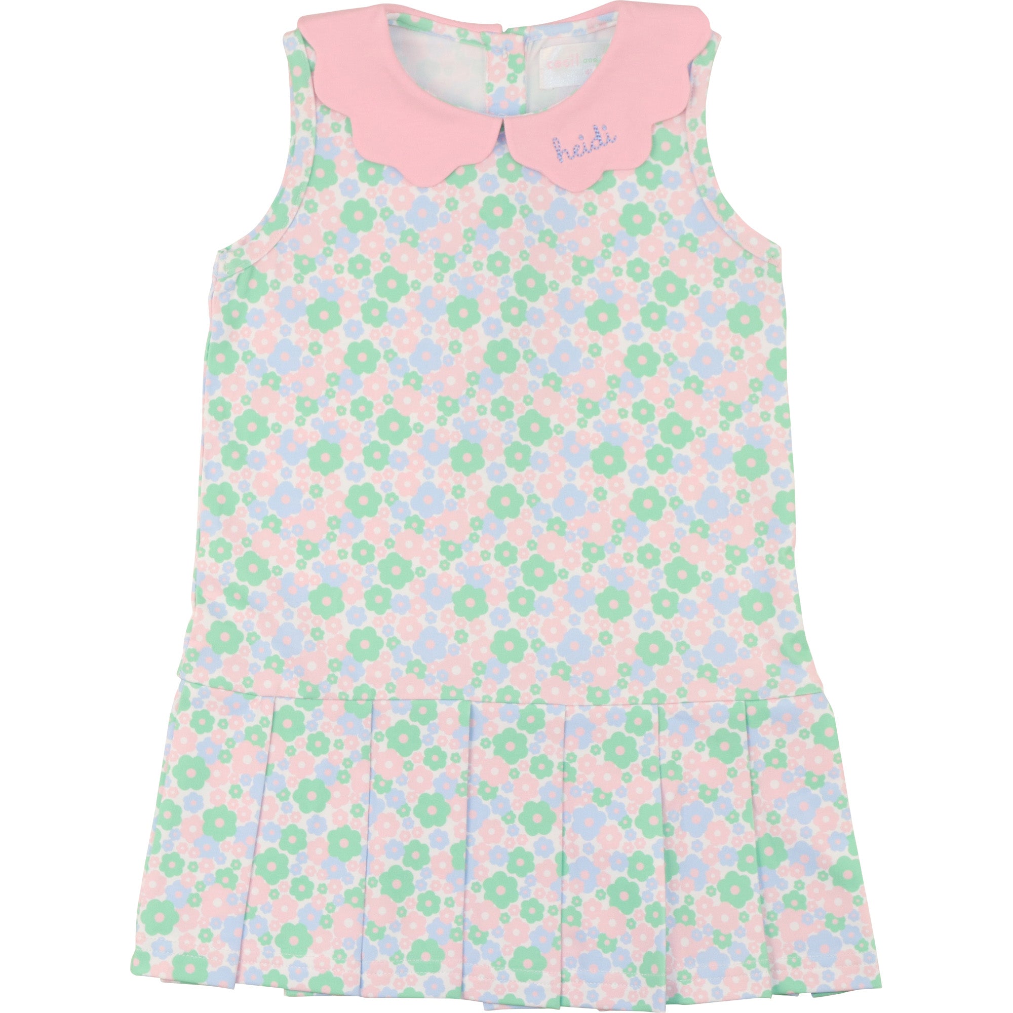 Pink And Green Scalloped Collar Lycra Tennis Dress Size 3T Pink And Green Scalloped Collar Lycra Tennis Dress Size 3T