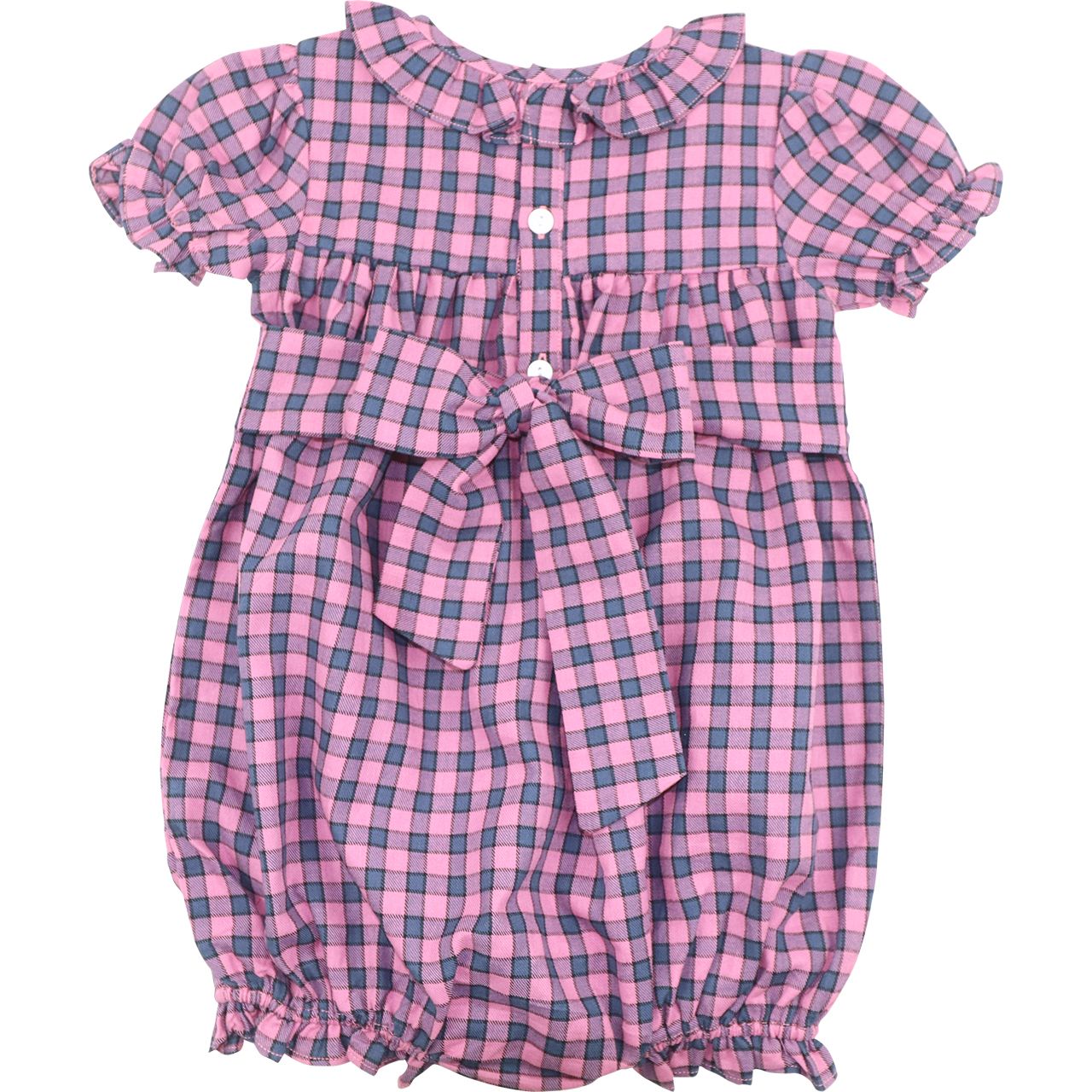 Pink And Navy Check Bubble Back