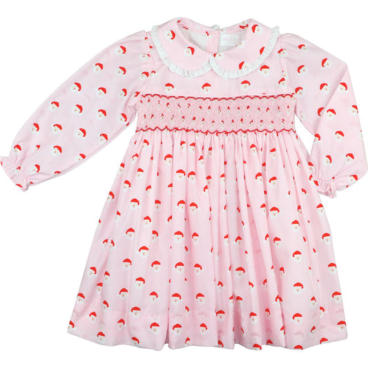 Pink And Red Smocked Santa Dress