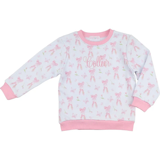 Pink Ballet and Bow Sweatshirt