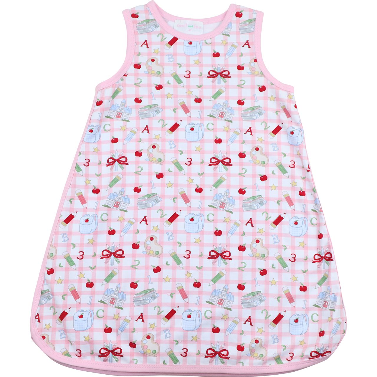 Pink Check Back To School Play Dress