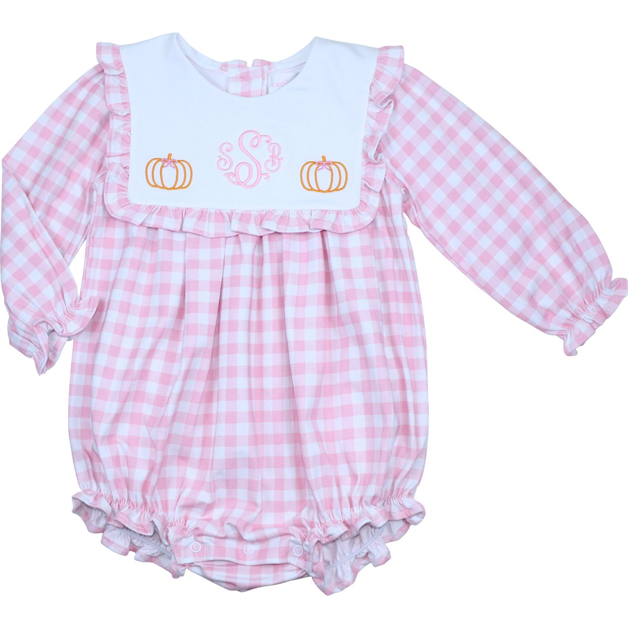 Pink Check Knit Pumpkin Bubble