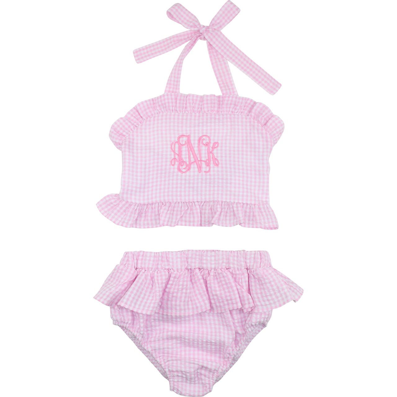 Pink Gingham Seersucker Bikini