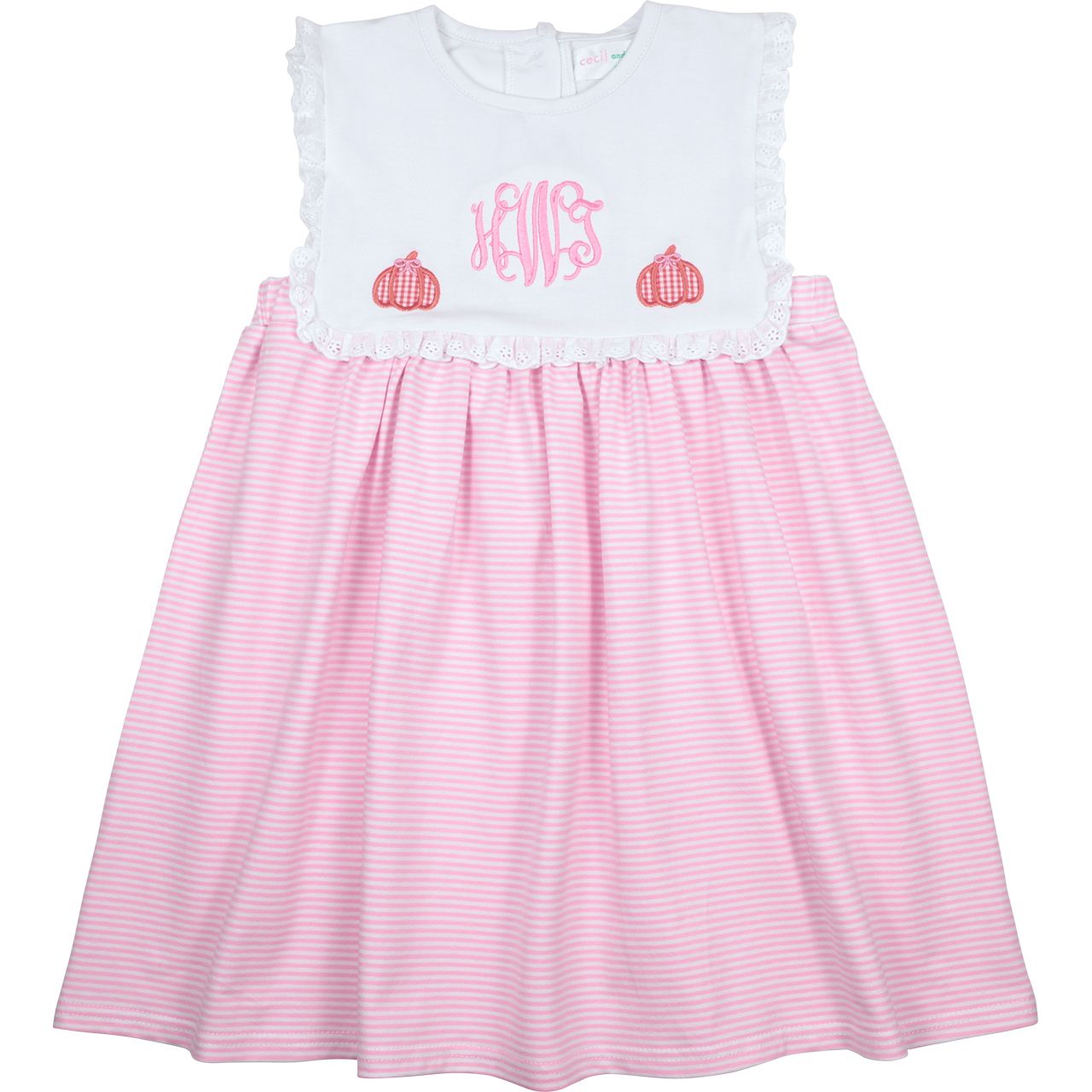 Pink Stripe Knit Applique Pumpkin Dress