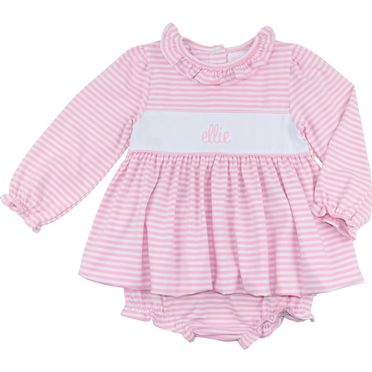 Pink Stripe Knit Insert Diaper Set