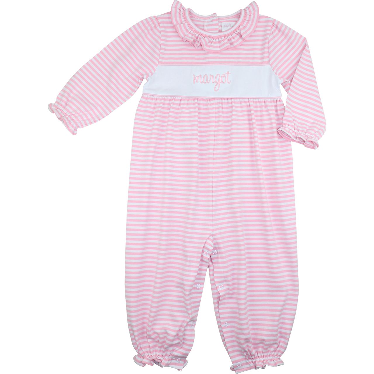 Pink Stripe Knit Insert Long Bubble