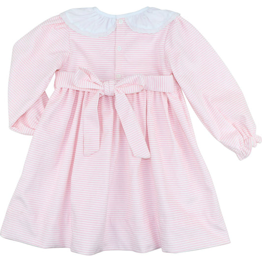 Pink Striped Corduroy Dress Back