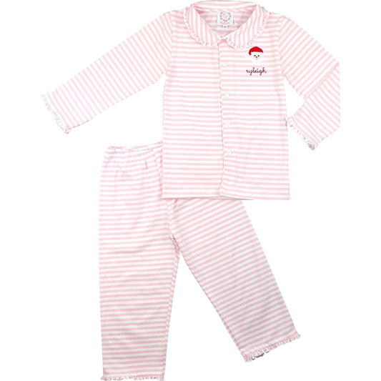 Pink Striped Santa Pajamas