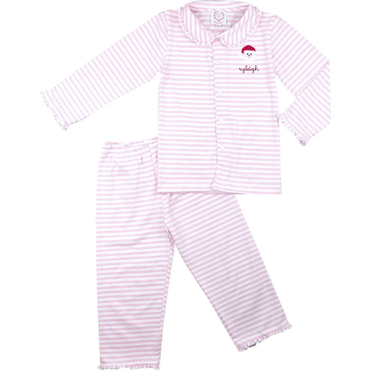 Pink Striped Santa Pajamas