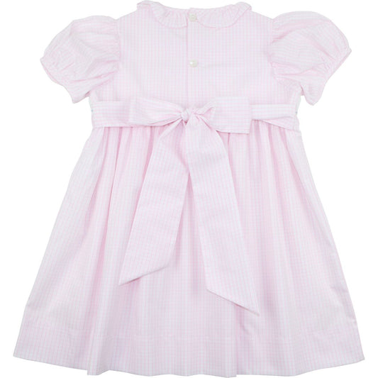 Pink Windowpane Custom Smocked Dress