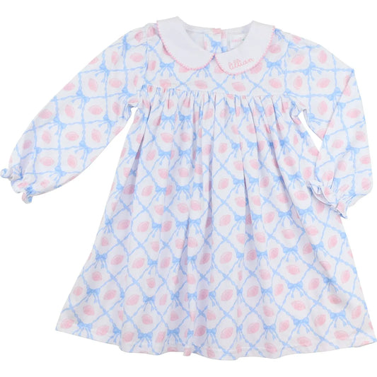 Pink and Blue Football Knit Dress