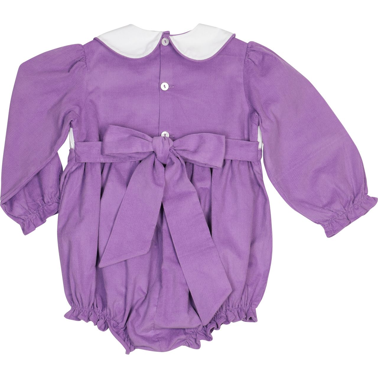 Purple Corduroy Custom Smocked Bubble