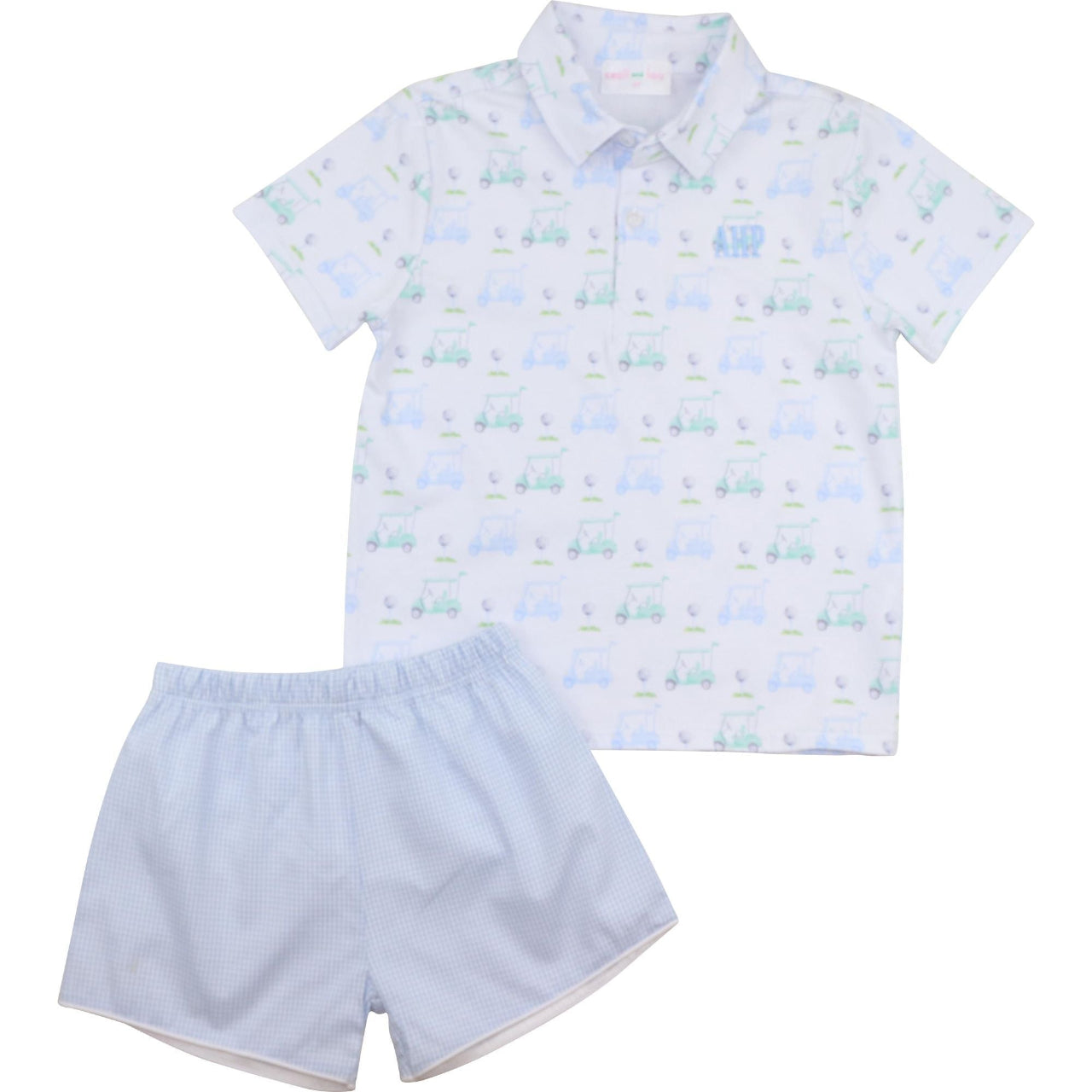 Golf Print Polo Short Set