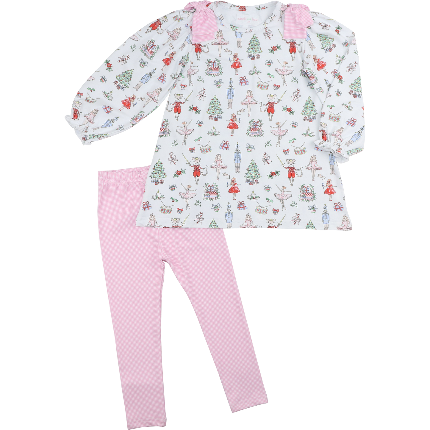 Nutcracker Ballet Knit Bow Legging Set