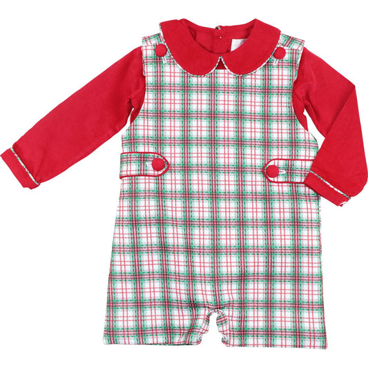 Red And Green Corduroy Plaid Jon Jon Set