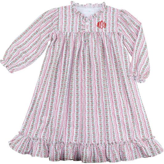 Red And Green Holiday Garland Nightgown