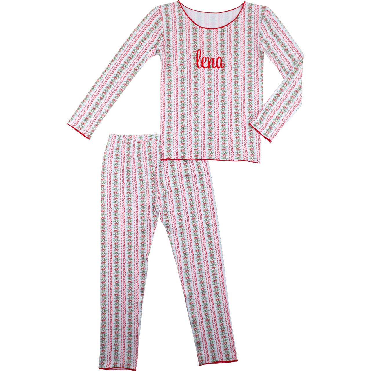 Red And Green Knit Holiday Garland Pajamas