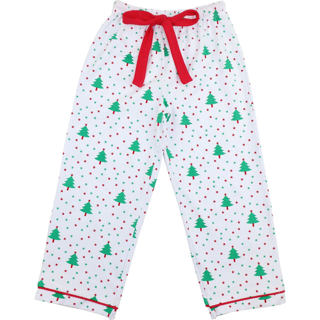 Red And Green Knit Holiday Print Pajama Pants