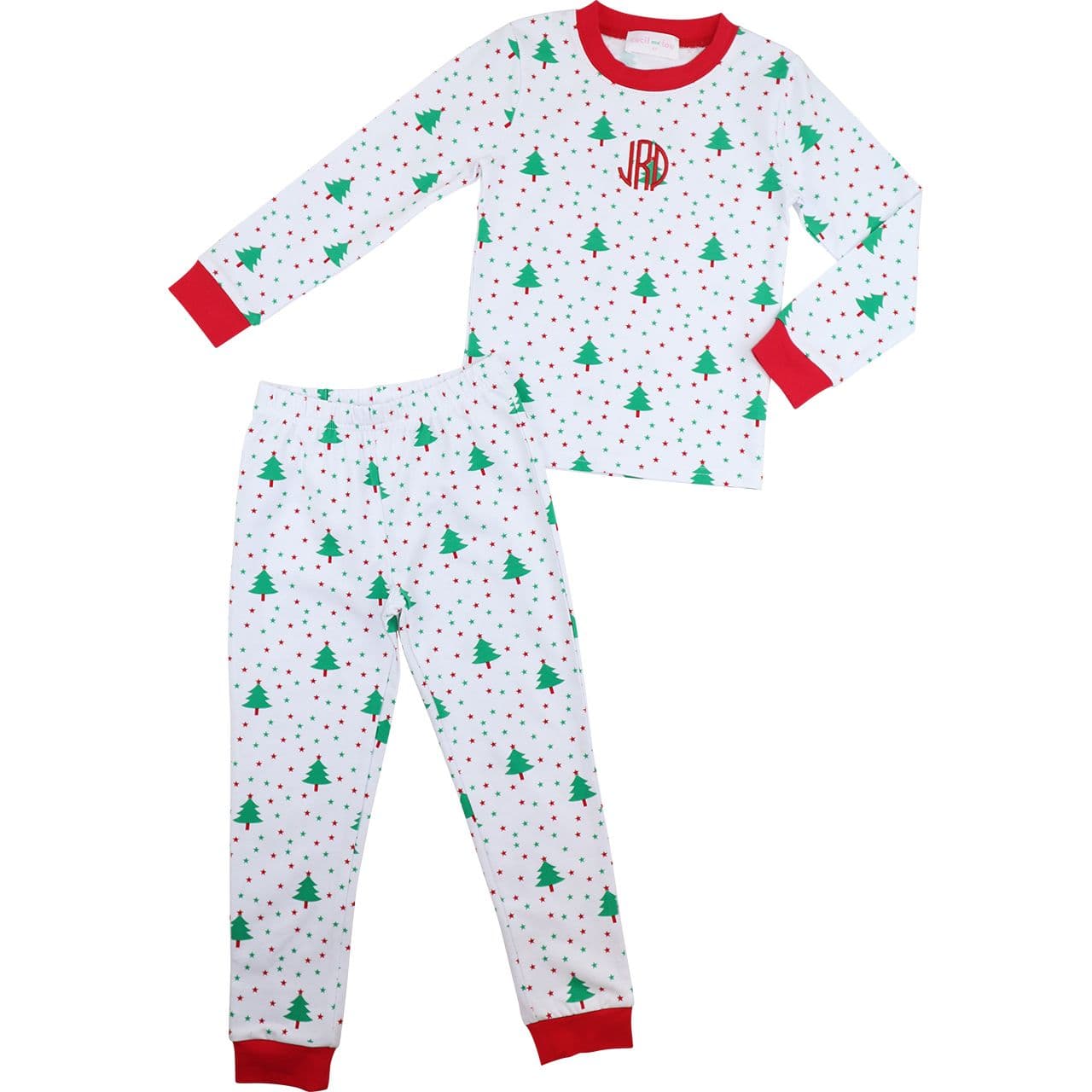 Red And Green Knit Holiday Print Pajamas