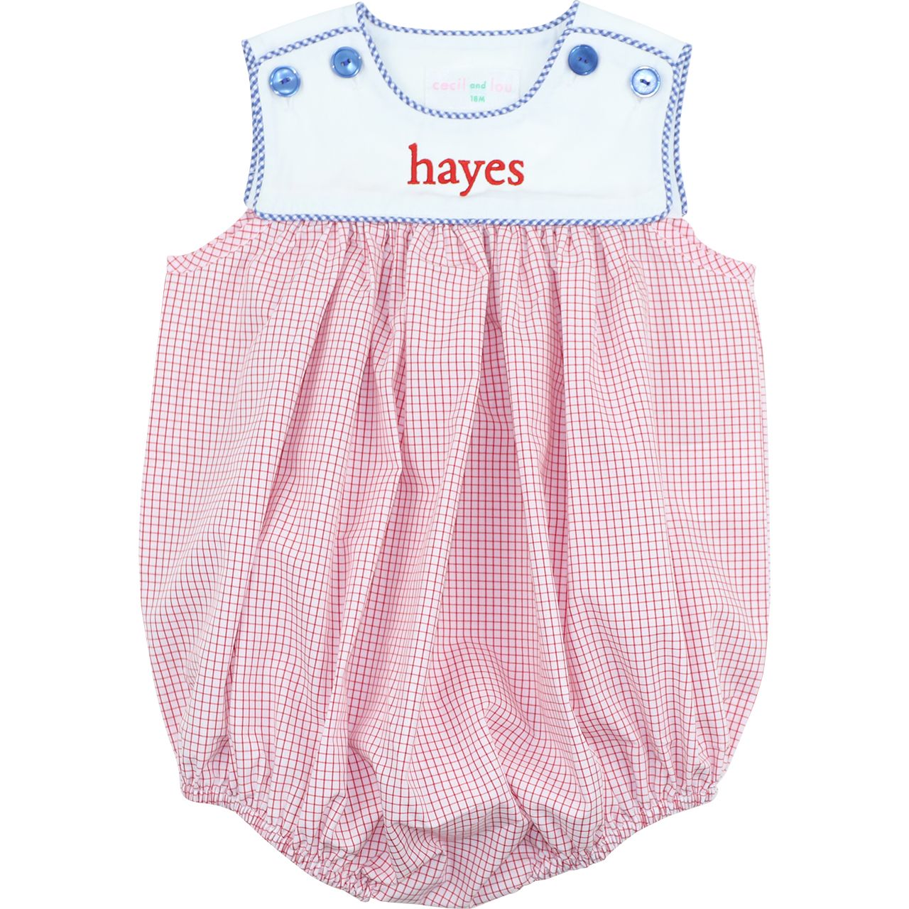 Red And Navy Windowpane Bubble