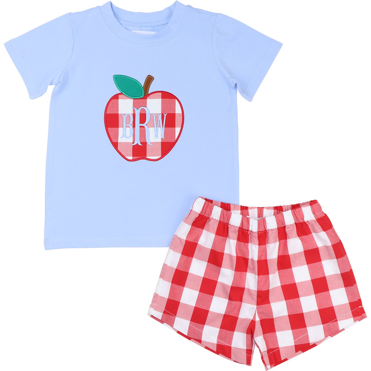 Red Check Apple Short Set