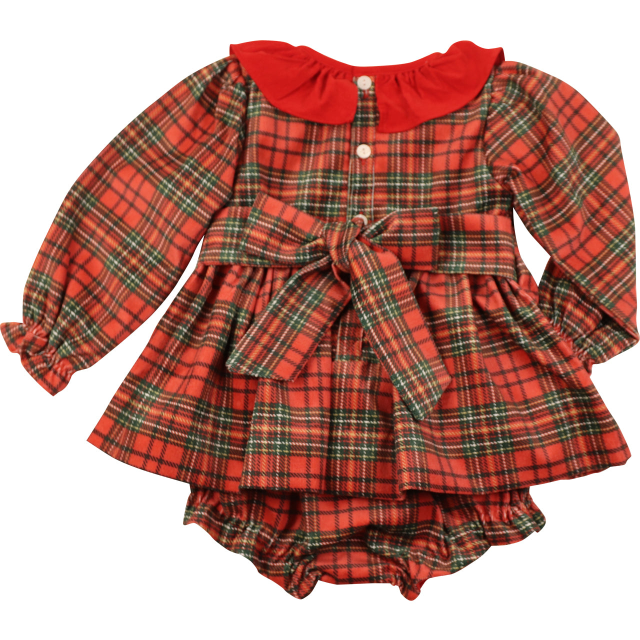 Red Embroidered Corduroy Diaper Set1