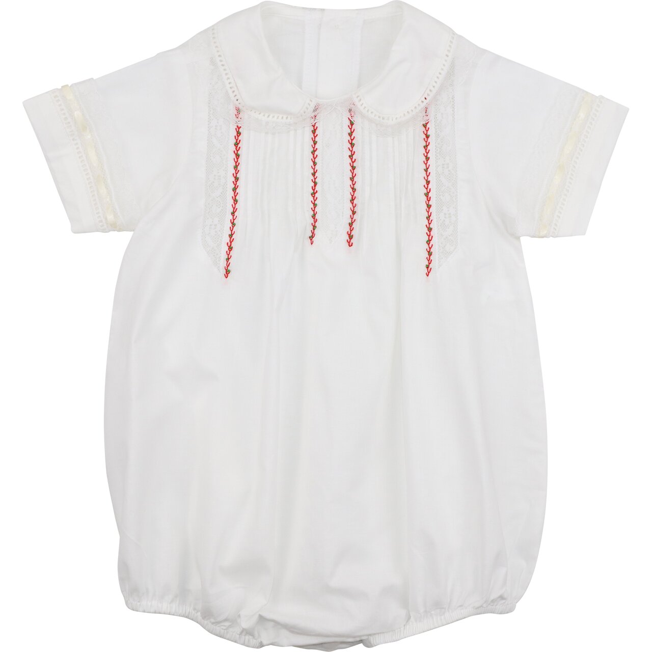 Red Embroidered Heirloom Bubble