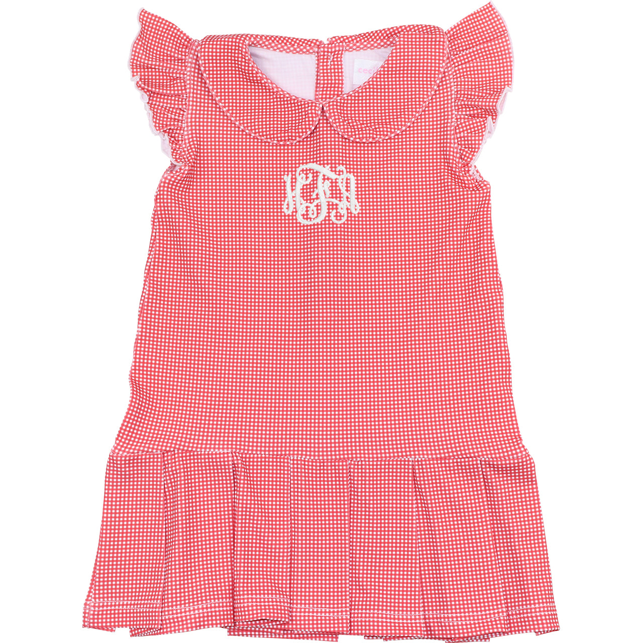 Red Gingham Tennis Dress On A White Background