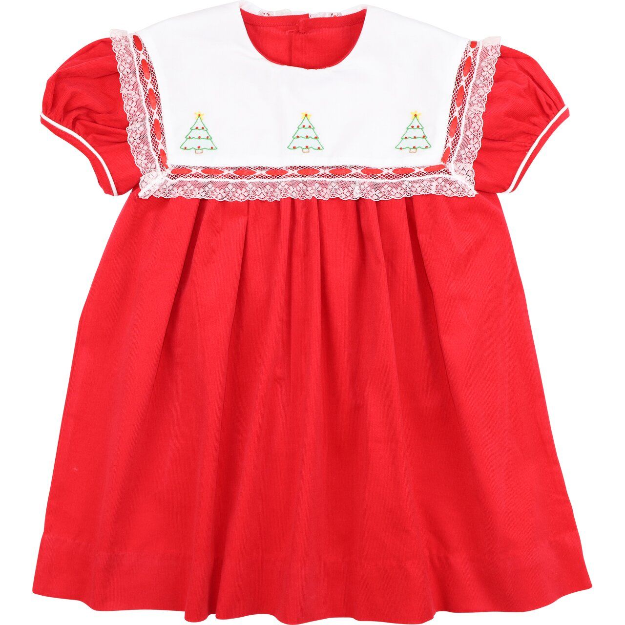 Red Heirloom Embroidered Christmas Tree Dress Size 6