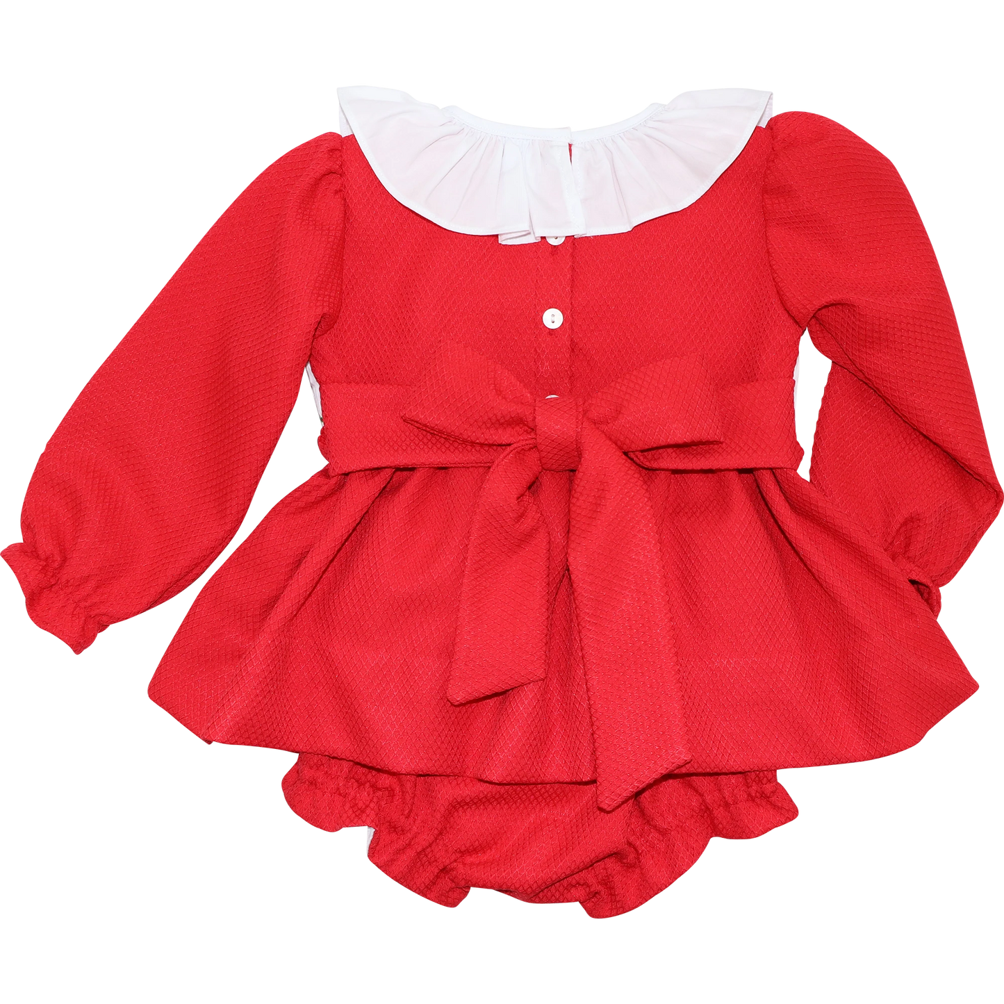 Red Honeycomb Custom Smocked Diaper Set